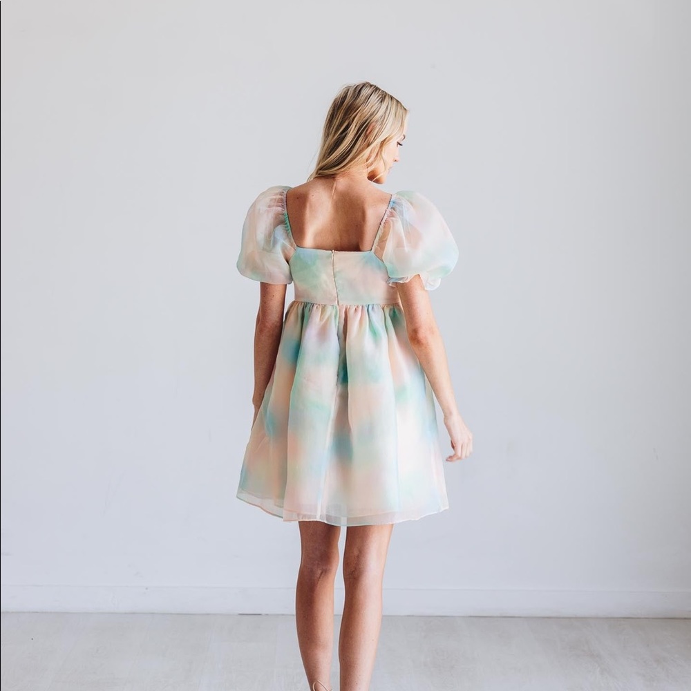 NWT ENDLESS ROSE Ombre Puff Babydoll Dress - Picture 3 of 4
